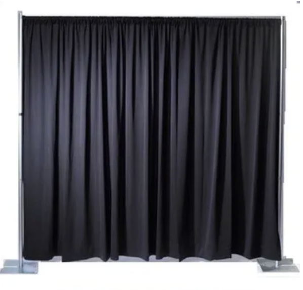 10ft Tall Black Pipe and Drape